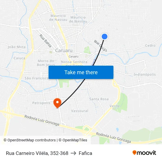 Rua Carneiro Viléla, 352-368 to Fafica map