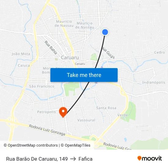 Rua Barão De Caruaru, 149 to Fafica map