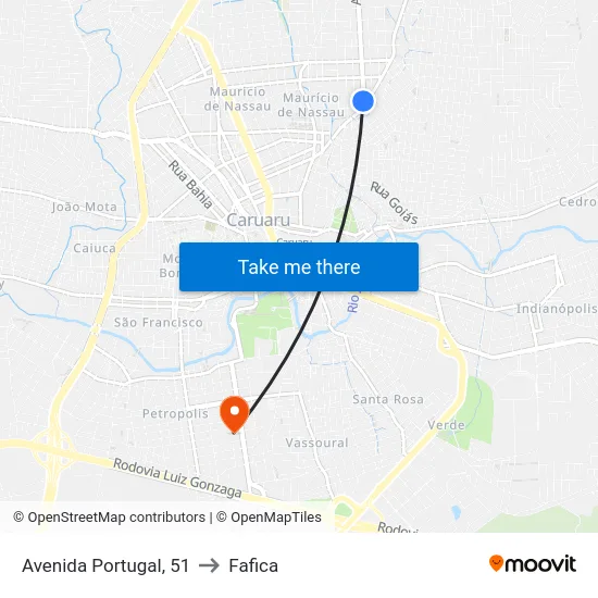 Avenida Portugal, 51 to Fafica map