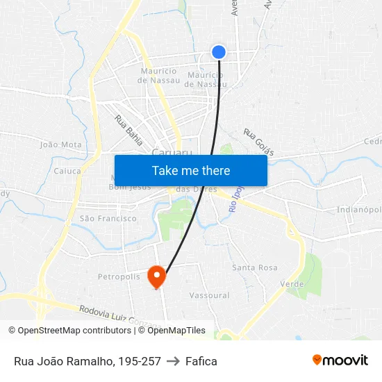 Rua João Ramalho, 195-257 to Fafica map