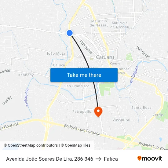 Avenida João Soares De Líra, 286-346 to Fafica map