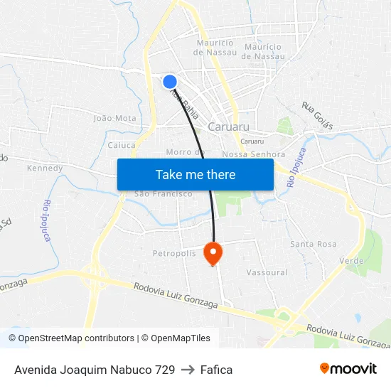 Avenida Joaquim Nabuco 729 to Fafica map