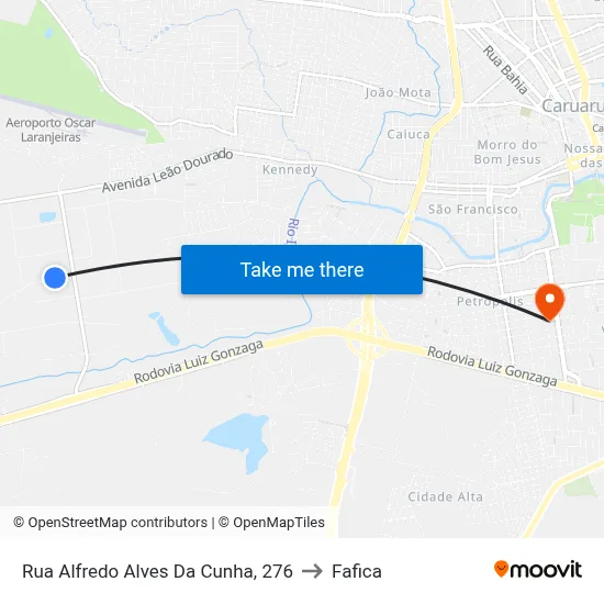 Rua Alfredo Alves Da Cunha, 276 to Fafica map