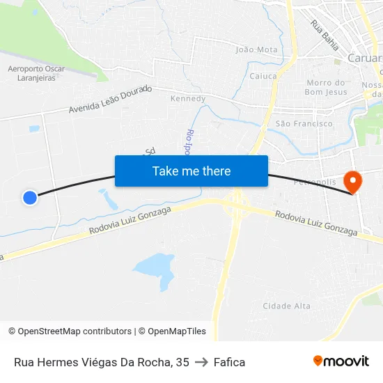 Rua Hermes Viégas Da Rocha, 35 to Fafica map