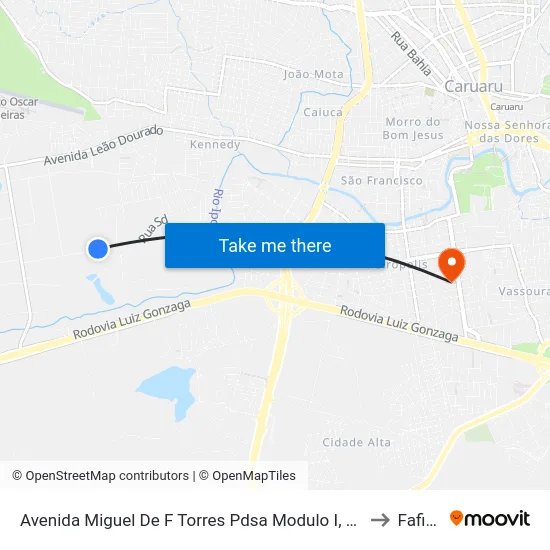 Avenida Miguel De F Torres Pdsa Modulo I, 700 to Fafica map