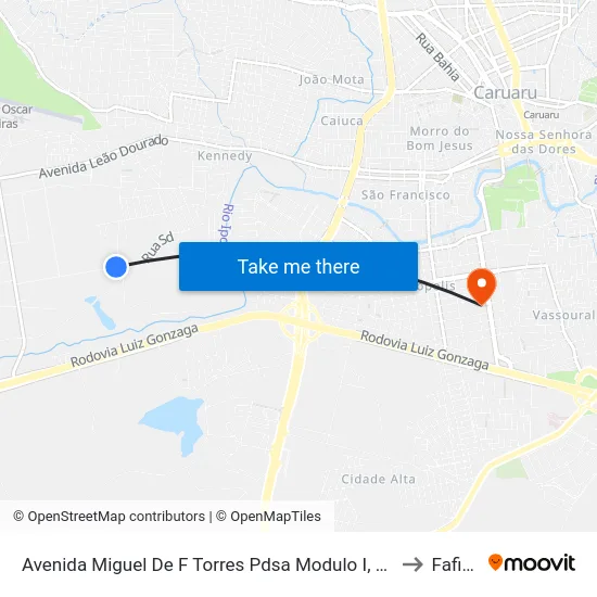 Avenida Miguel De F Torres Pdsa Modulo I, 900 to Fafica map