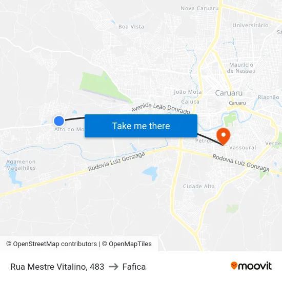 Rua Mestre Vitalino, 483 to Fafica map