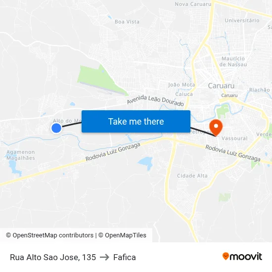 Rua Alto Sao Jose, 135 to Fafica map