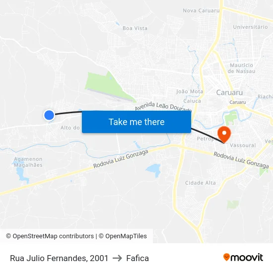 Rua Julio Fernandes, 2001 to Fafica map