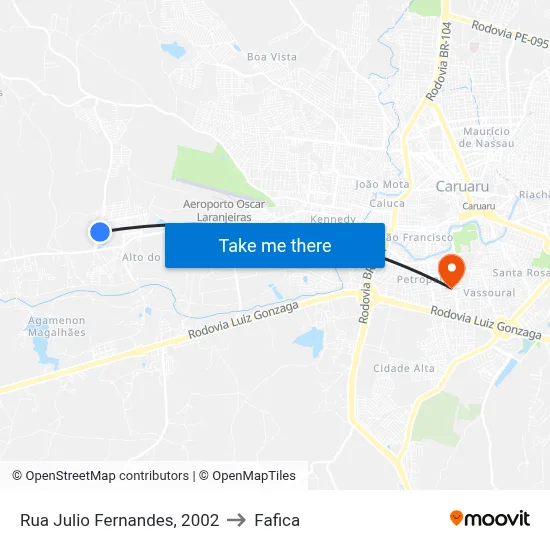 Rua Julio Fernandes, 2002 to Fafica map
