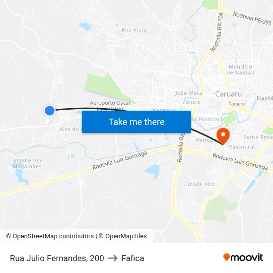 Rua Julio Fernandes, 200 to Fafica map