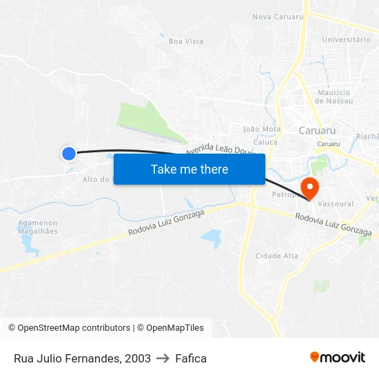 Rua Julio Fernandes, 2003 to Fafica map