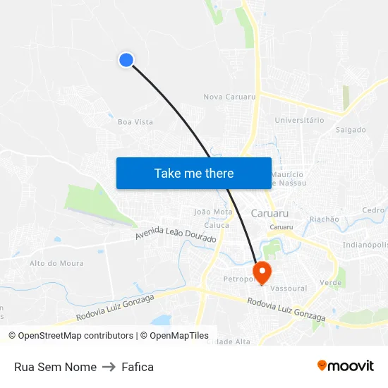 Rua Sem Nome to Fafica map