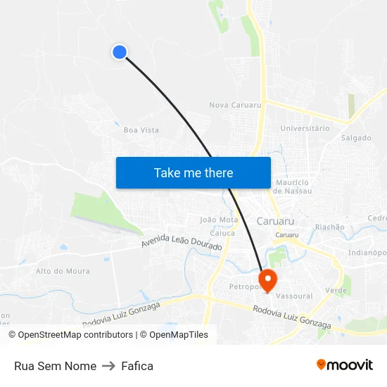 Rua Sem Nome to Fafica map
