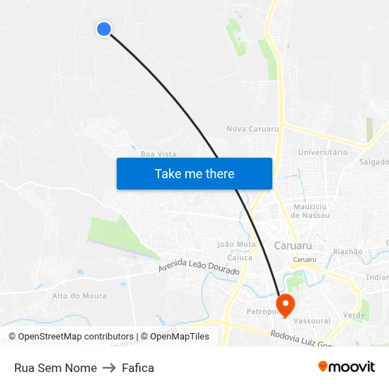 Rua Sem Nome to Fafica map