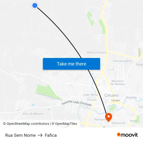 Rua Sem Nome to Fafica map