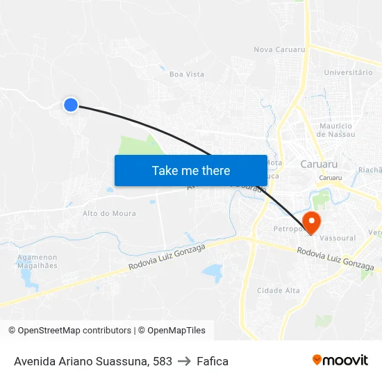 Avenida Ariano Suassuna, 583 to Fafica map