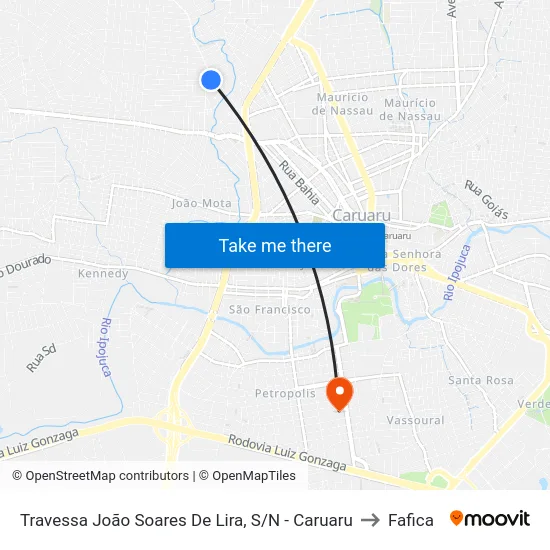 Travessa João Soares De Lira, S/N - Caruaru to Fafica map