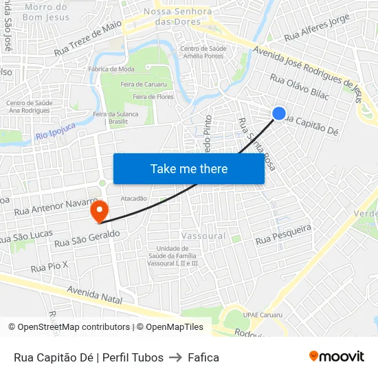 Rua Capitão Dé | Perfil Tubos to Fafica map