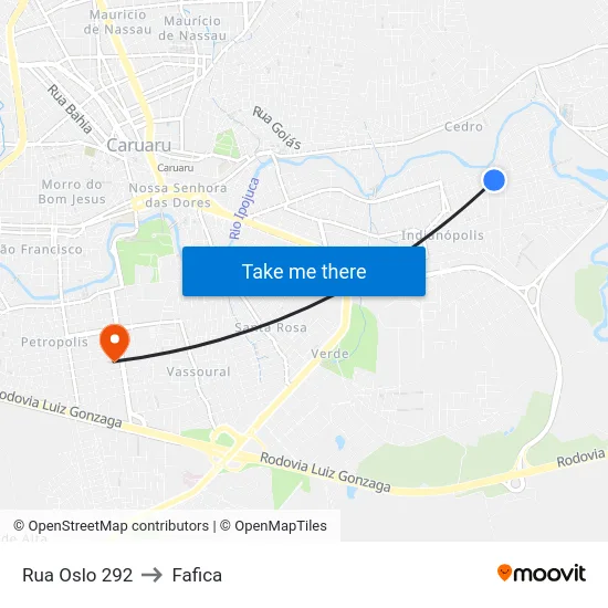 Rua Oslo 292 to Fafica map