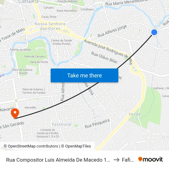 Rua Compositor Luís Almeida De Macedo 190 to Fafica map