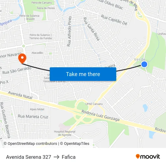 Avenida Serena 327 to Fafica map
