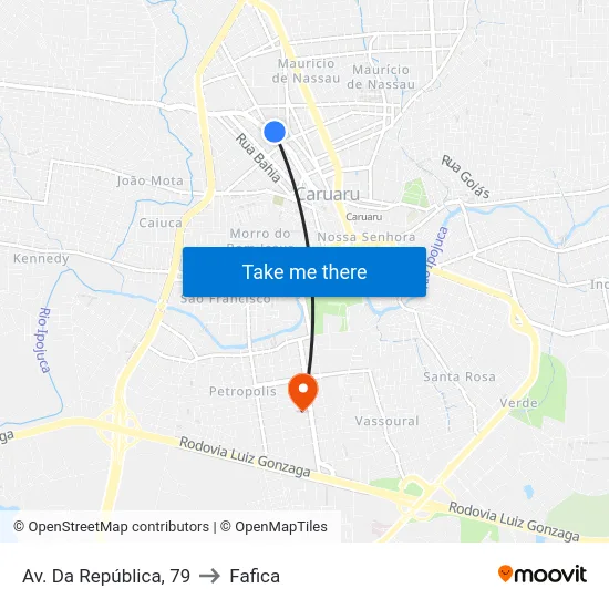 Av. Da República, 79 to Fafica map