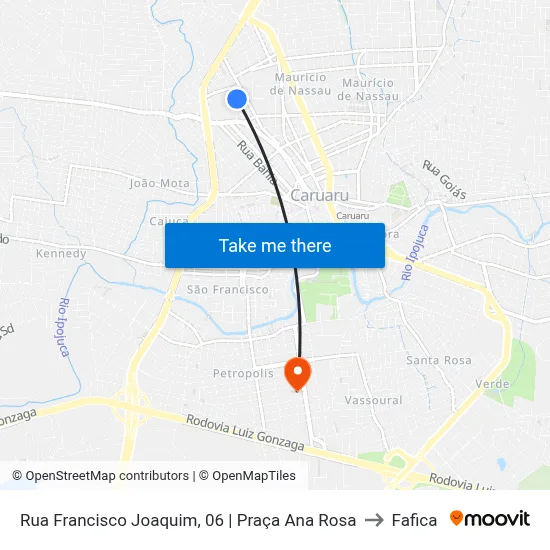 Rua Francisco Joaquim, 06 | Praça Ana Rosa to Fafica map