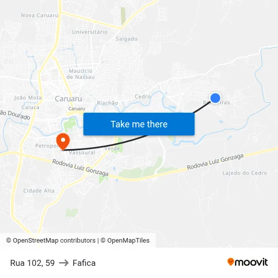 Rua 102, 59 to Fafica map