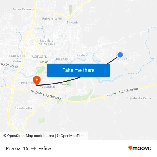 Rua 6a, 16 to Fafica map