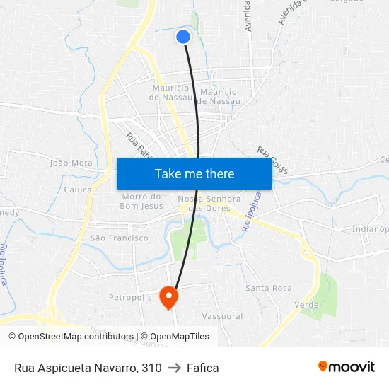 Rua Aspicueta Navarro, 310 to Fafica map
