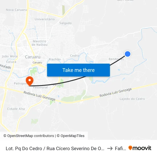 Lot. Pq Do Cedro / Rua Cícero Severino De Oliveira, 01 to Fafica map