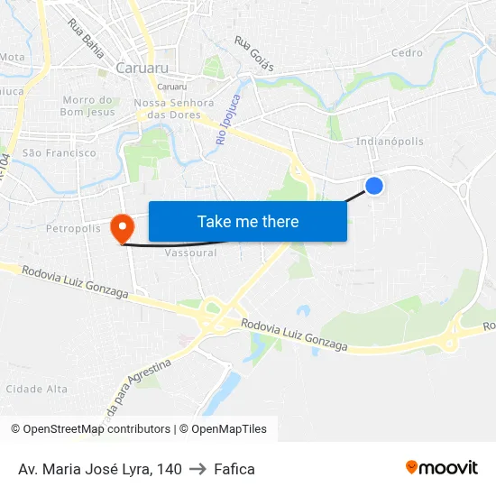 Av. Maria José Lyra, 140 to Fafica map