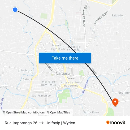 Rua Itaporanga 26 to Unifavip | Wyden map