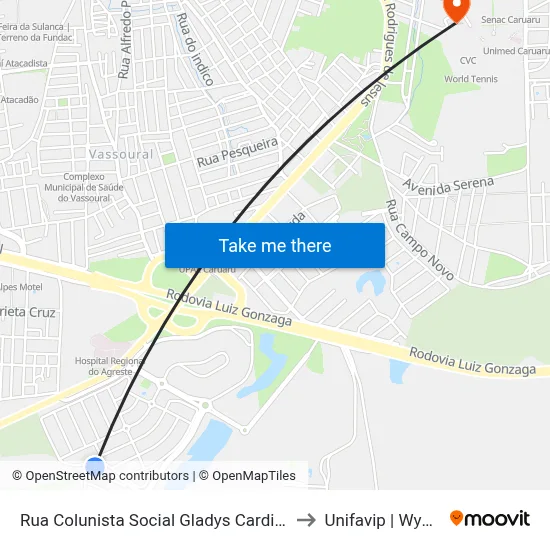 Rua Colunista Social Gladys Cardins 4 to Unifavip | Wyden map