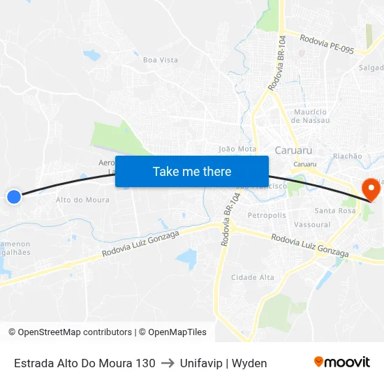 Estrada Alto Do Moura 130 to Unifavip | Wyden map
