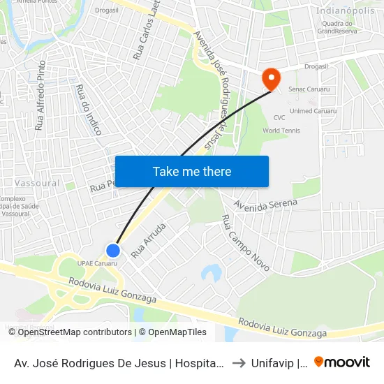 Av. José Rodrigues De Jesus | Hospital Da Mulher Do Agreste to Unifavip | Wyden map