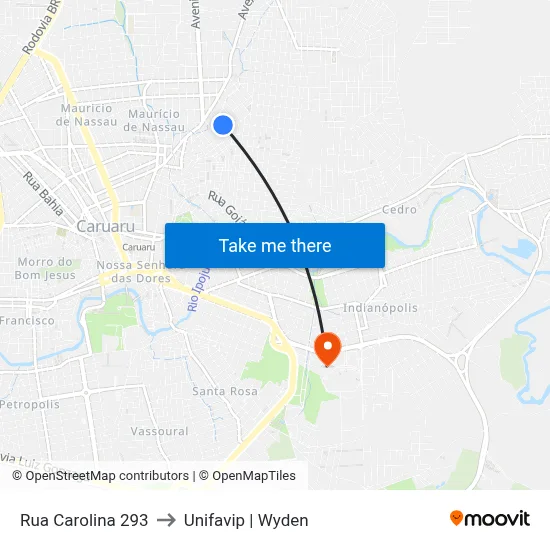 Rua Carolina 293 to Unifavip | Wyden map