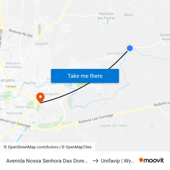 Avenida Nossa Senhora Das Dores 697 to Unifavip | Wyden map
