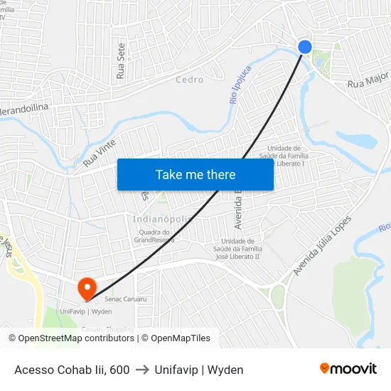 Acesso Cohab Iii, 600 to Unifavip | Wyden map