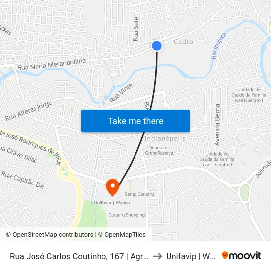 Rua José Carlos Coutinho, 167 | Agreste Gás to Unifavip | Wyden map