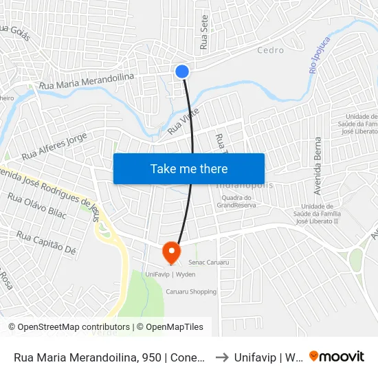 Rua Maria Merandoilina, 950 | Conexão Fitness to Unifavip | Wyden map