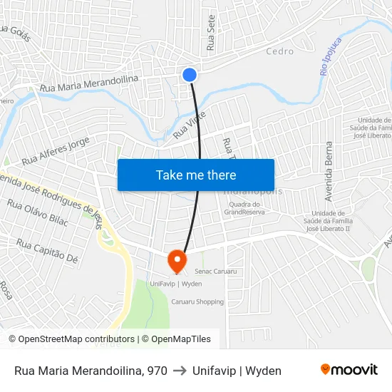 Rua Maria Merandoilina, 970 to Unifavip | Wyden map