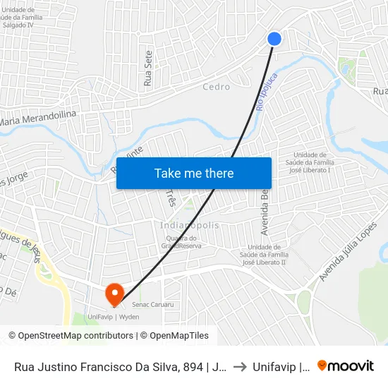 Rua Justino Francisco Da Silva, 894 |  Jw Martelinho De Ouro to Unifavip | Wyden map