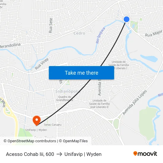 Acesso Cohab Iii, 600 to Unifavip | Wyden map