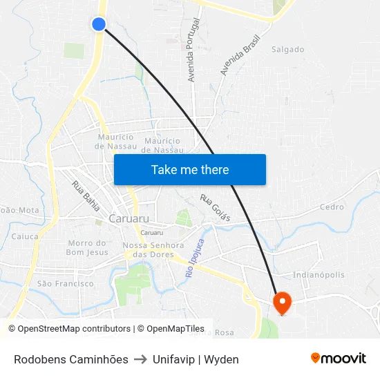 Rodobens Caminhões to Unifavip | Wyden map