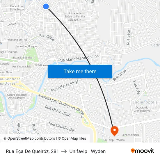 Rua Eça De Queiróz, 281 to Unifavip | Wyden map