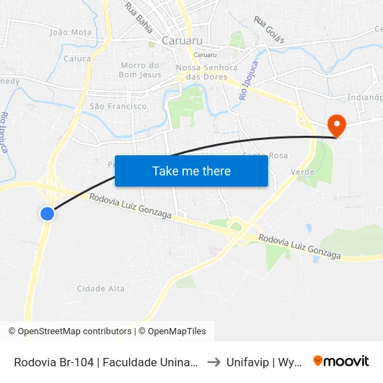 Rodovia Br-104 | Faculdade Uninassau to Unifavip | Wyden map