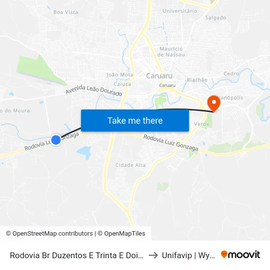 Rodovia Br Duzentos E Trinta E Dois, 480 to Unifavip | Wyden map