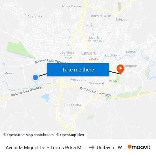 Avenida Miguel De F Torres Pdsa Modulo I, 700 to Unifavip | Wyden map